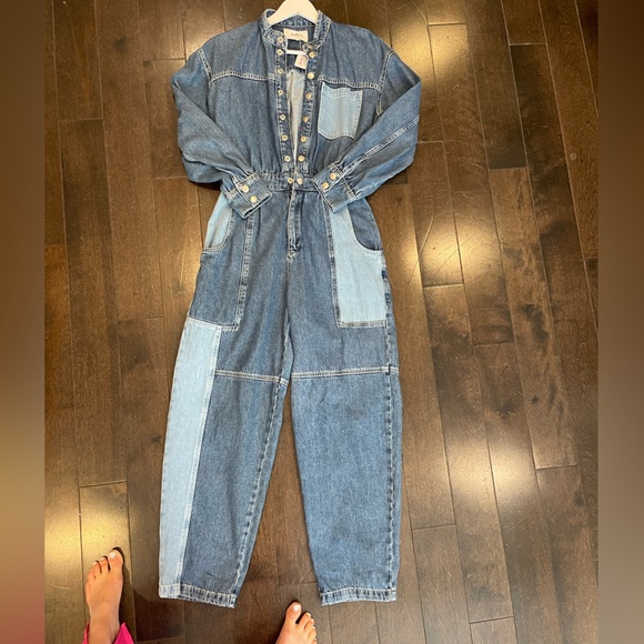 ba&sh Pants - BA & SH Quincy utility denim jumpsuit